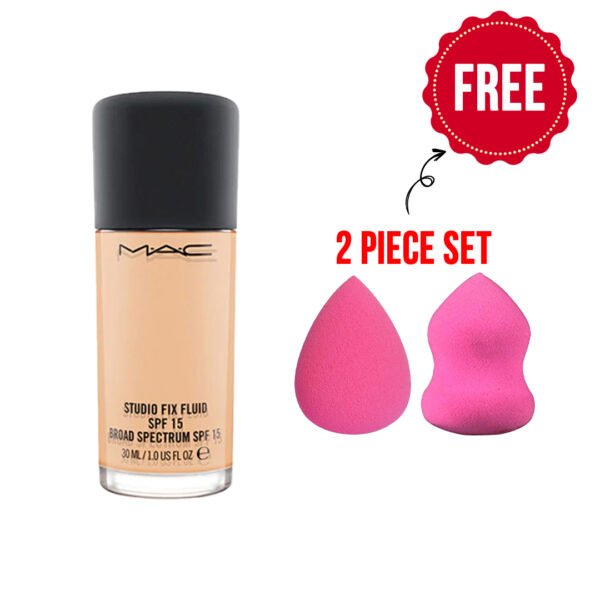 Mac Studio Fix Foundation SPF 15 + Free 2 Piece Beauty Puff