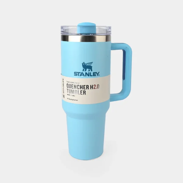 Stanley Tumbler (Sky Blue) 40 Oz. 1200ML . Stainless Steel Vacuum Insulated Tumbler mugs with straw. Leak Proof Water bottle. Stanley Quencher