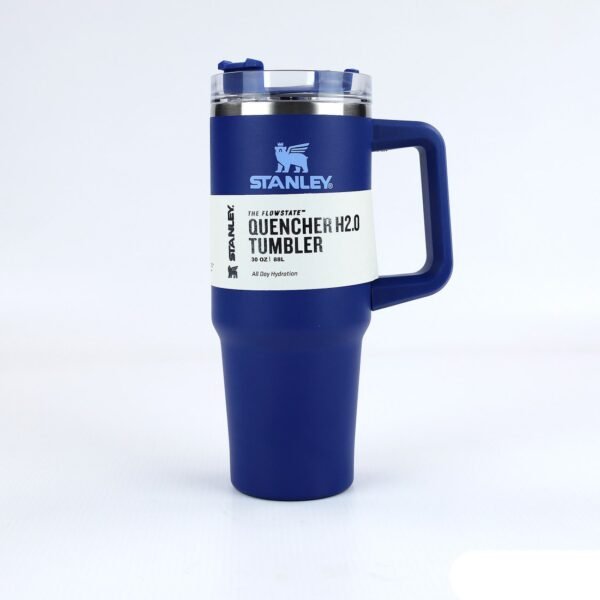 Stanley Tumbler (Blue) 40 Oz. 1200ML . Stainless Steel Vacuum Insulated Tumbler mugs with straw. Leak Proof Water bottle. Stanley Quencher