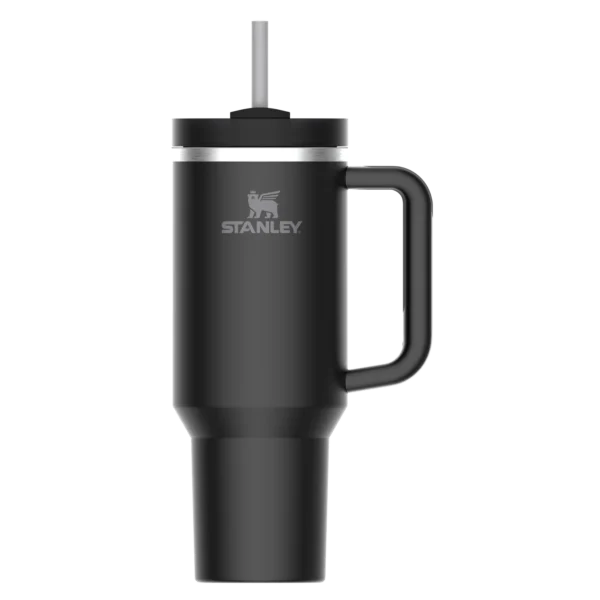 Stanley Tumbler (Black) 40 Oz. 1200ML . Stainless Steel Vacuum Insulated Tumbler mugs with straw. Leak Proof Water bottle. Stanley Quencher