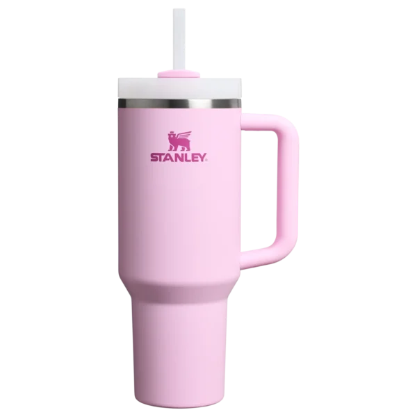Stanley Tumbler (Light Pink) 40 Oz. 1200ML . Stainless Steel Vacuum Insulated Tumbler mugs with straw. Leak Proof Water bottle. Stanley Quencher (Copy) (Copy)