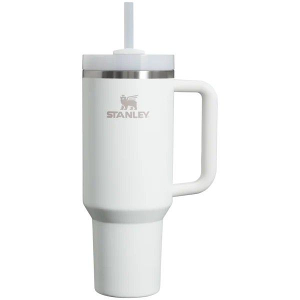 Stanley Tumbler (White) 40 Oz. 1200ML . Stainless Steel Vacuum Insulated Tumbler mugs with straw. Leak Proof Water bottle. Stanley Quencher