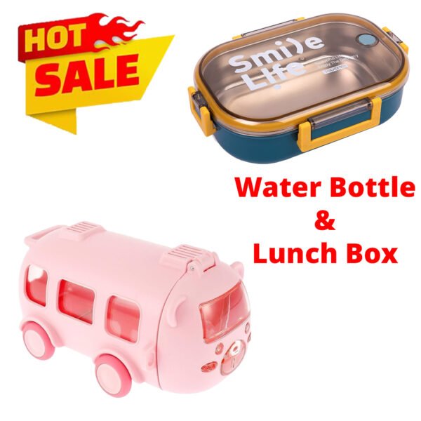 School Bus Portable Water Bottl & Tedemei Stainless Steel Lunch Box