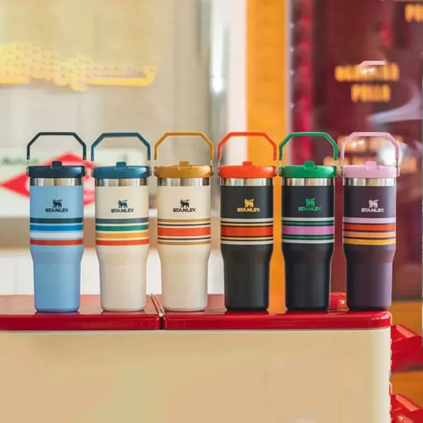 Imported 30oz Stanley Stainless Steel Insulated Tumbler with Handle Leakproof Lid and Straw